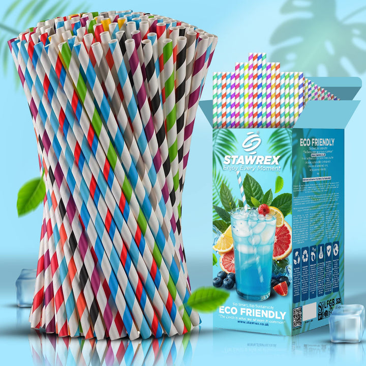 Colourful Paper Straws - Pack of 200